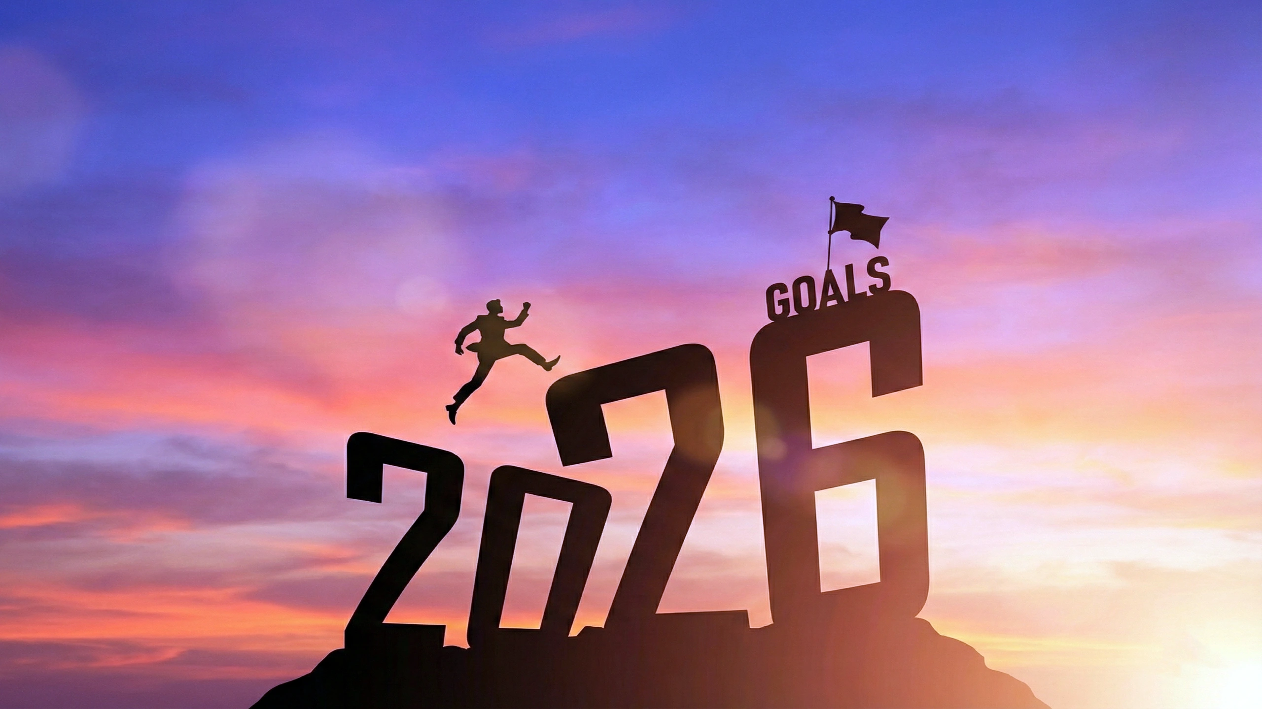 Motivational Happy New Year 2026 greeting wallpaper for PC or laptop