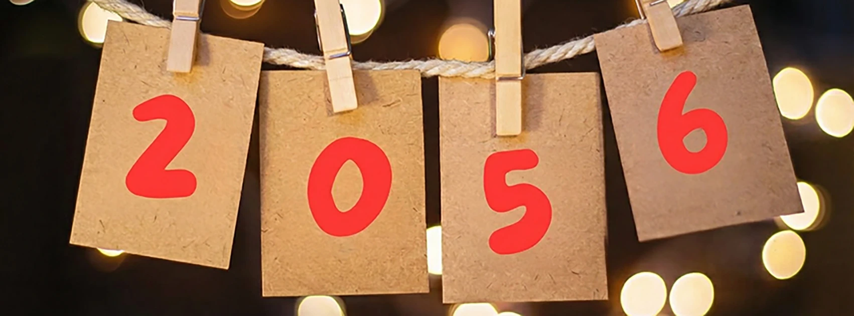 New Year 2026 Concepts Clipped Cards on paper background