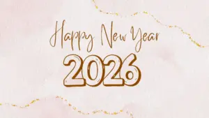 Pink Watercolor Minimalist Happy New Year 2026 Desktop Wallpaper