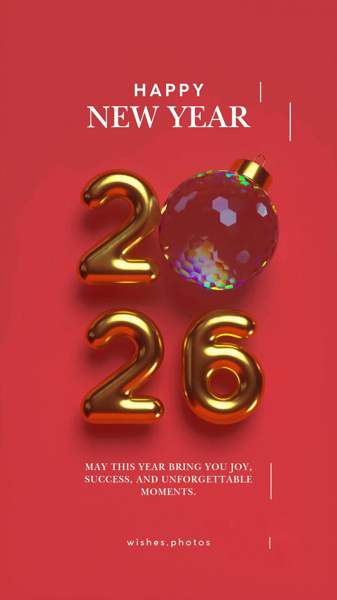 Red Gold Animated Video Happy New Year 2026 Instagram Reel