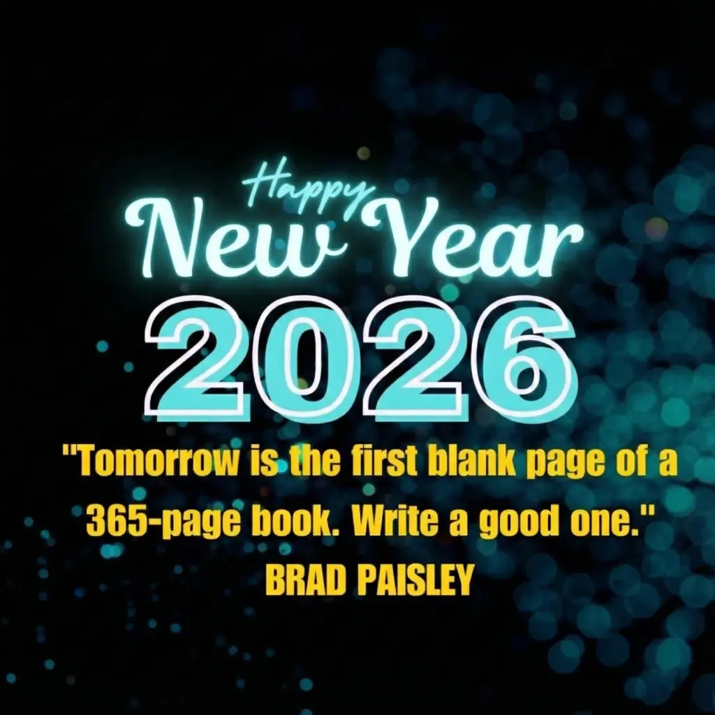 Tomorrow is the first blank page of a 365 page book. Write a good one BRAD PAISLEY
