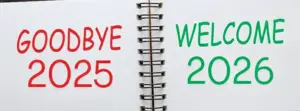 Welcome 2026 goodbye 2025 Facebook cover banner image FB cover photo 2026 New Year background design