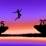 goodbye 2025 welcome 2026 jumping cliff