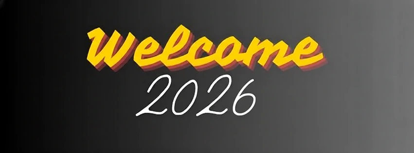 handwriting welcome 2026 blackboard countdown for Facebook cover 851x315 photo