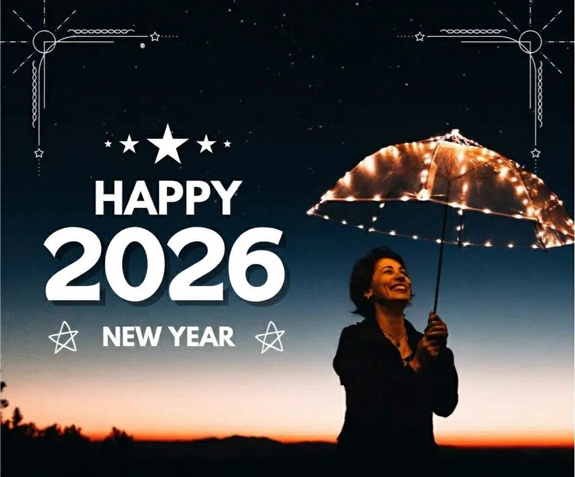 happy New Years Eve Images (a girls with umbrella )