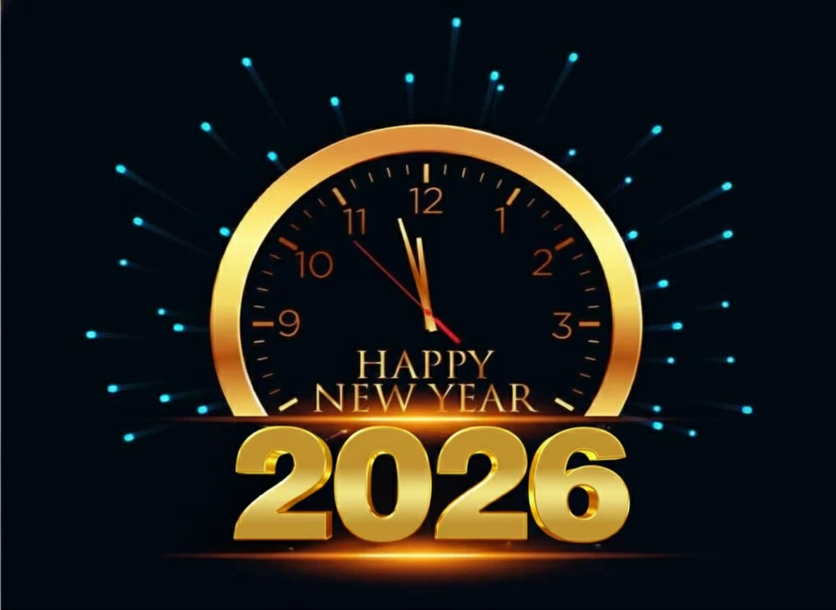 happy new year 2026 with oclock images happy new year 2026 with o'clock images