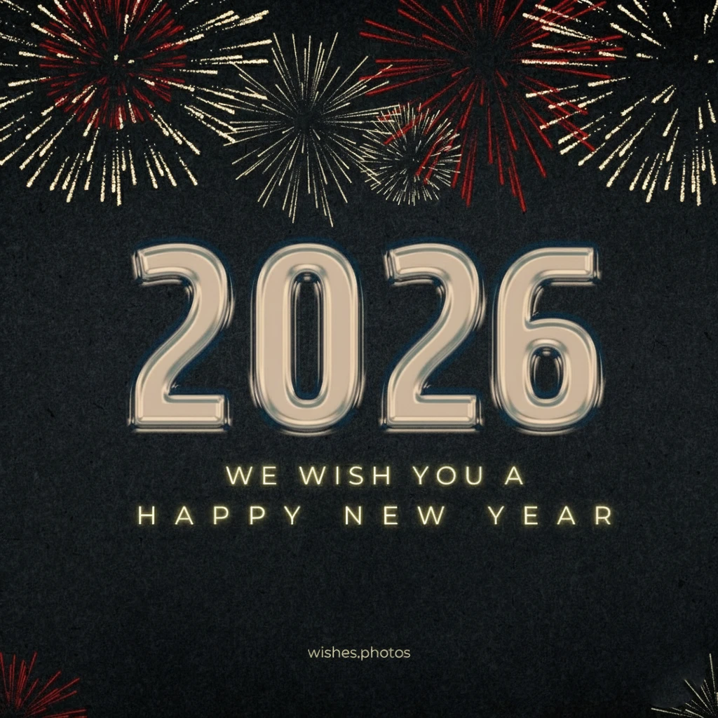 we wish you a happy new year 2026 greeting card vector
