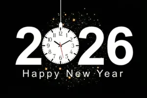 2026 with oclock Happy new year image with black background 2026 with o'clock Happy new year image with black background