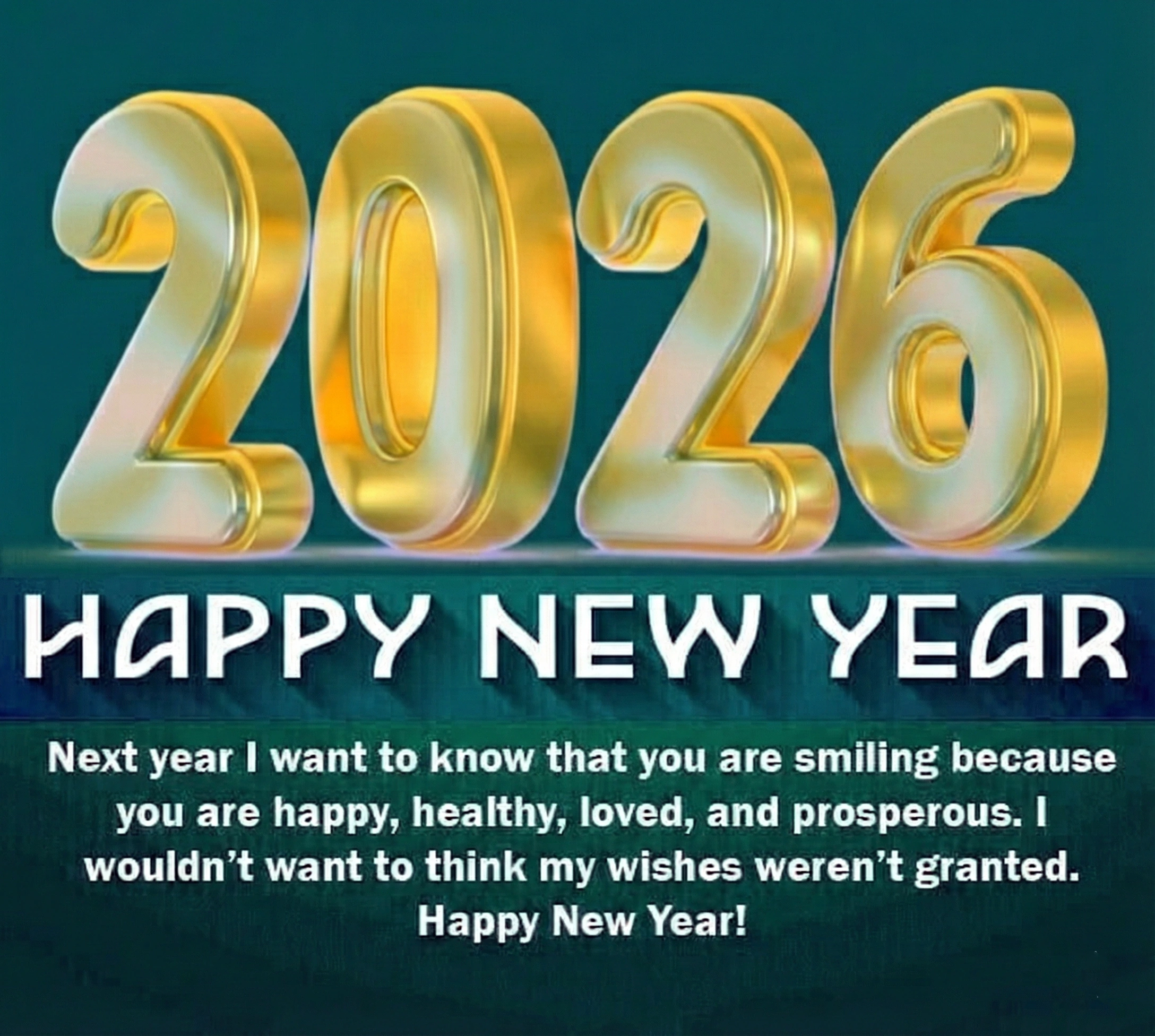 3D Style Happy New Year 2026 Love Quote Image