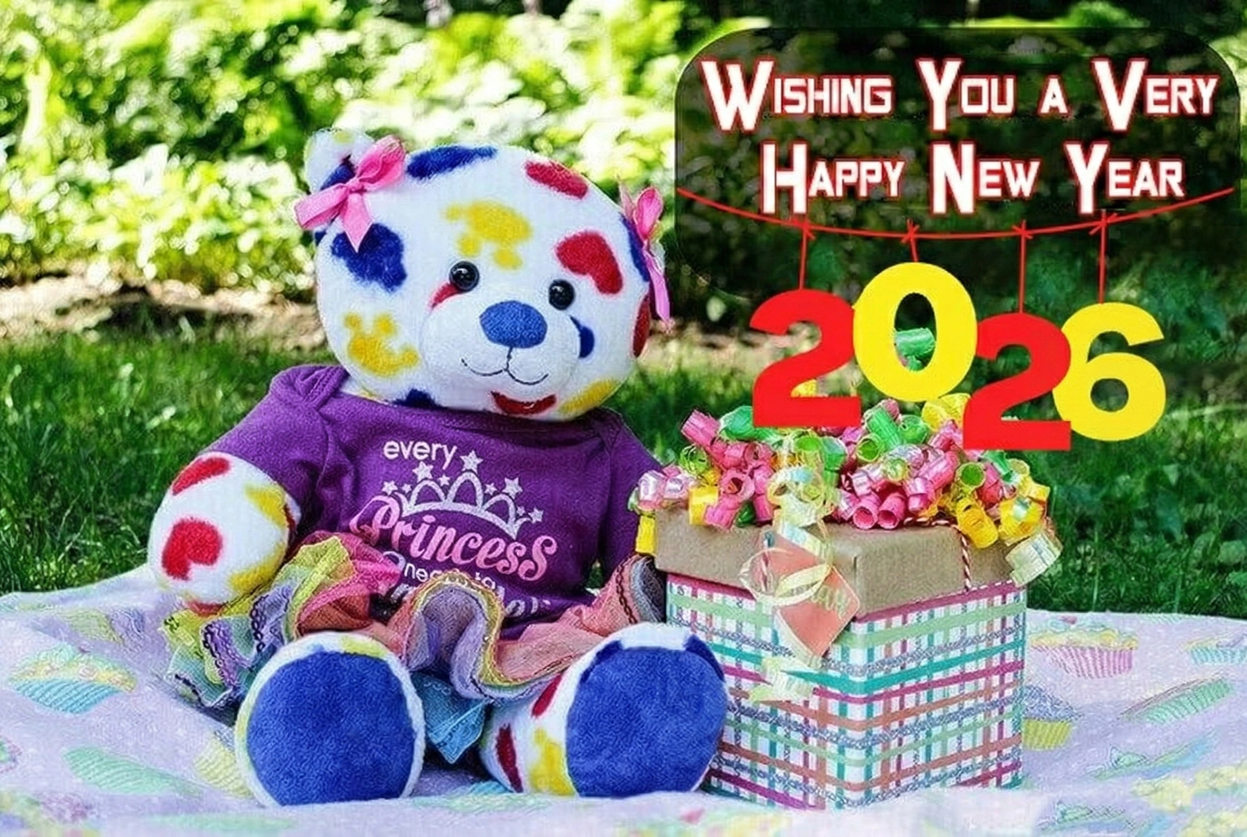Romantic New Year 2026 Love Quote from Teddy bear