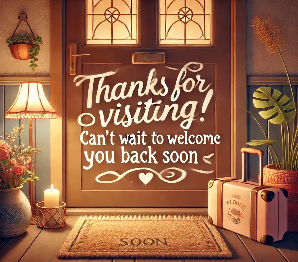 See you soon message image for guest