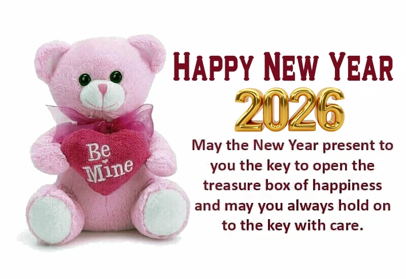 Teddy Bear New Year 2026 greeting image
