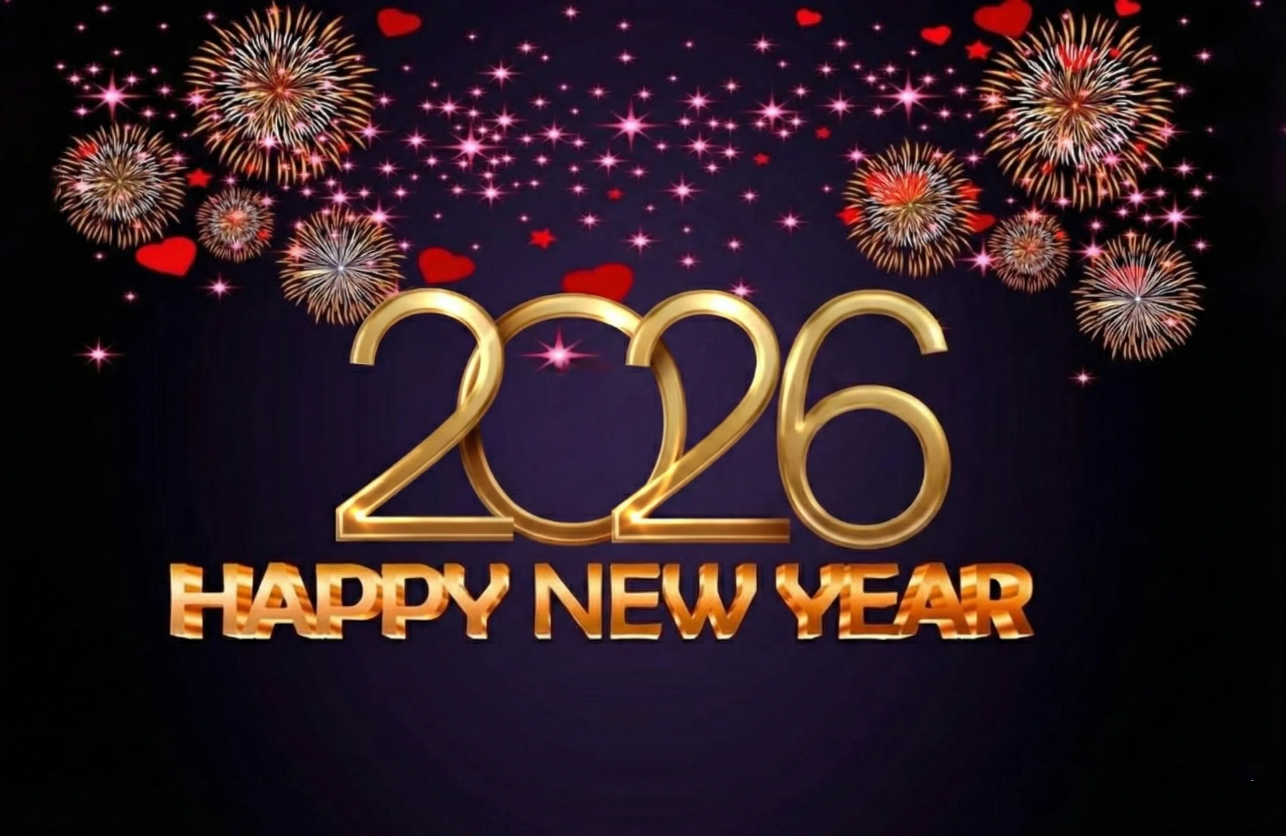 gold colored happy new year 2026 with black background free images
