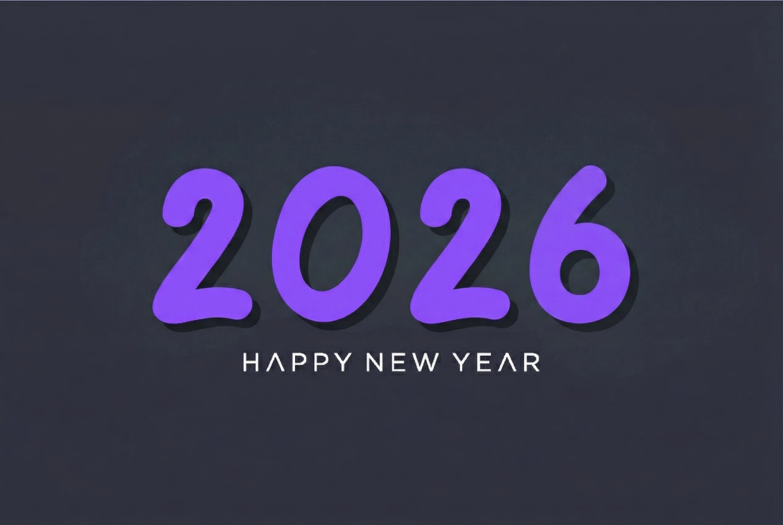 happy new year 2026 design template elegant numbers thin dark background for poster greeting card and calendar free vector
