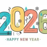 happy new year 2026 with wishes banner illustration vector happy new year 2026 with wishes banner illustration vector