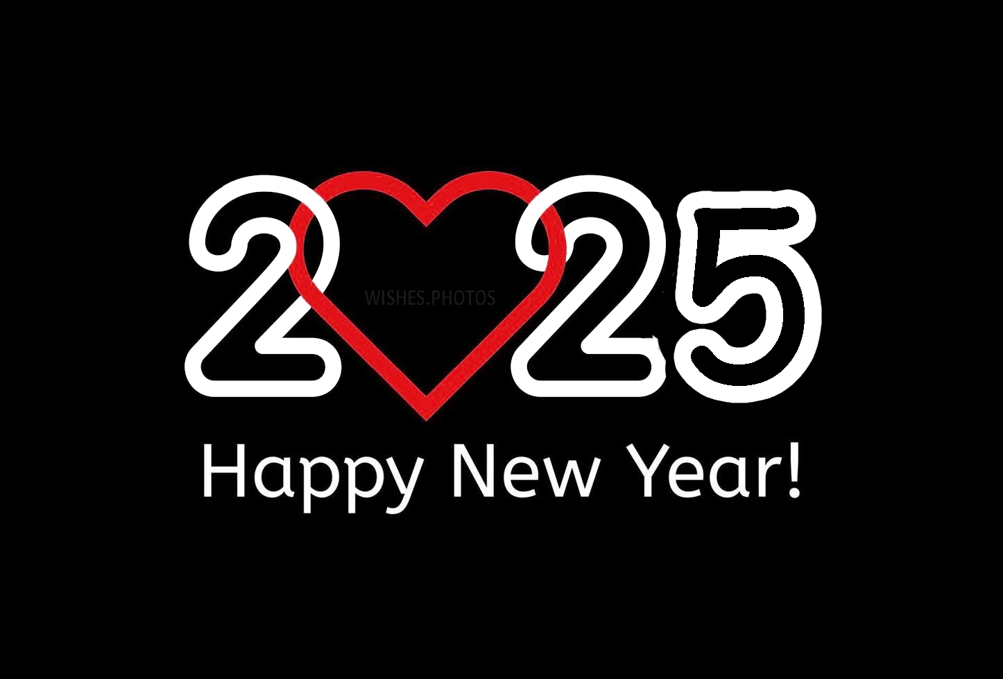 2025 numbers in linear style with heart happy new year event poster love greeting card cover image