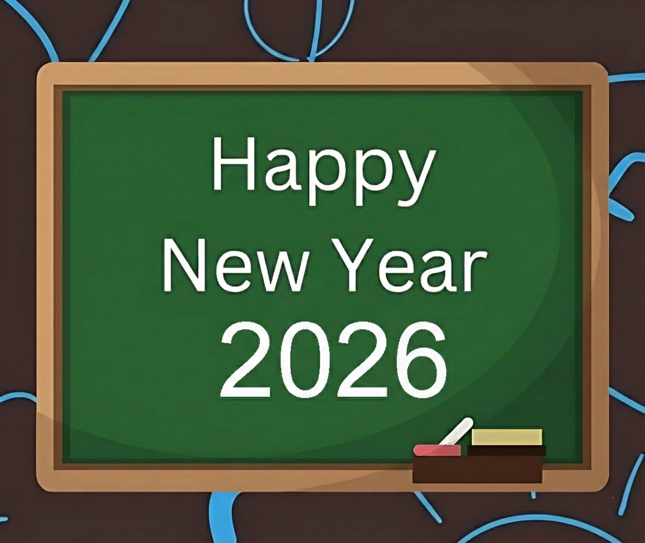 2026 New Year Wishes image school class green board 2026 New Year Wishes image school class green board