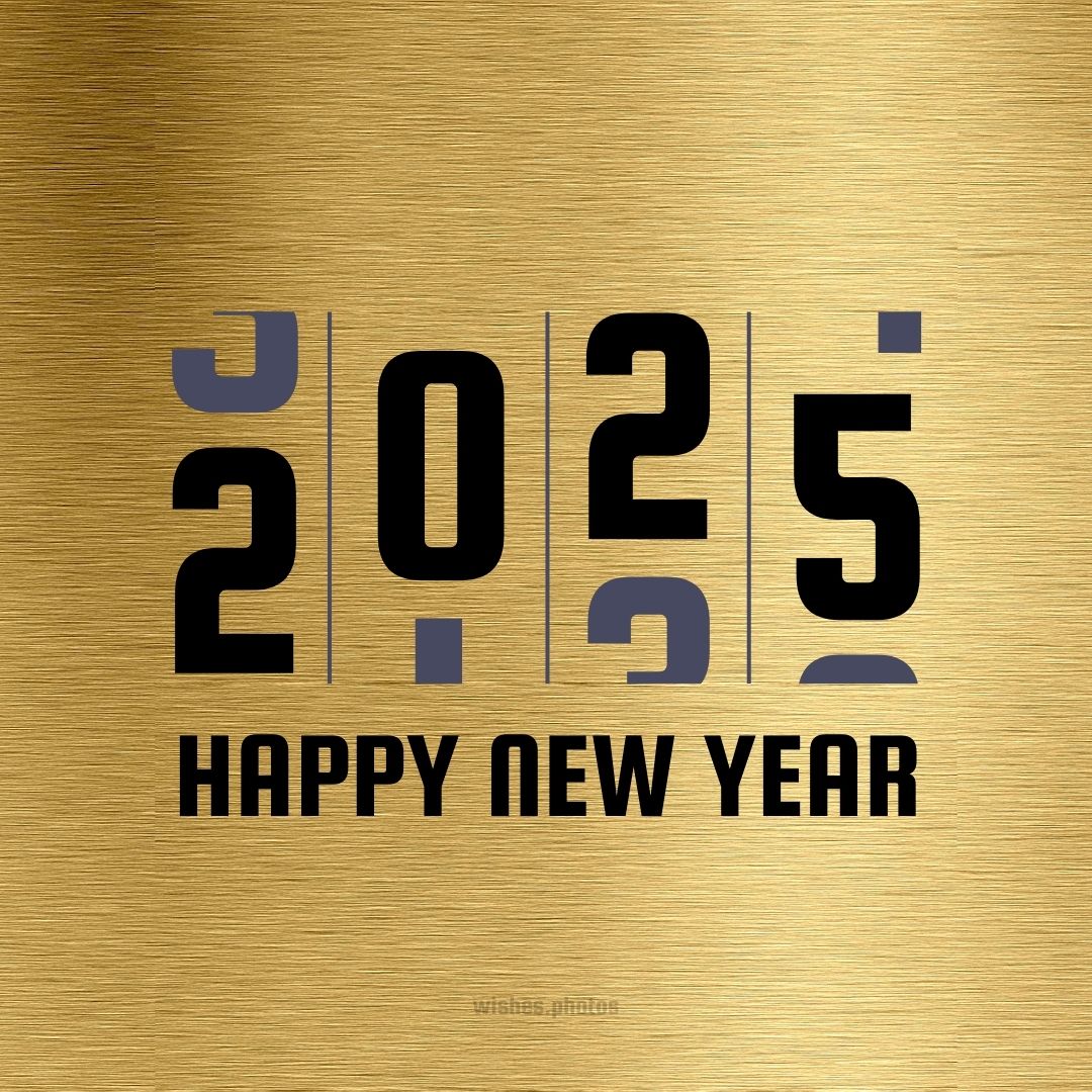 Black and Gold Happy New Year Social Media Graphic