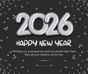 Black and Silver Minimalist 2025 New Year Greetings Facebook Post Black and Silver Minimalist 2026 New Year Greetings Facebook Post