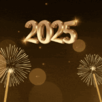 Black and Yellow Festive 2025 Happy New Year Mobile Video