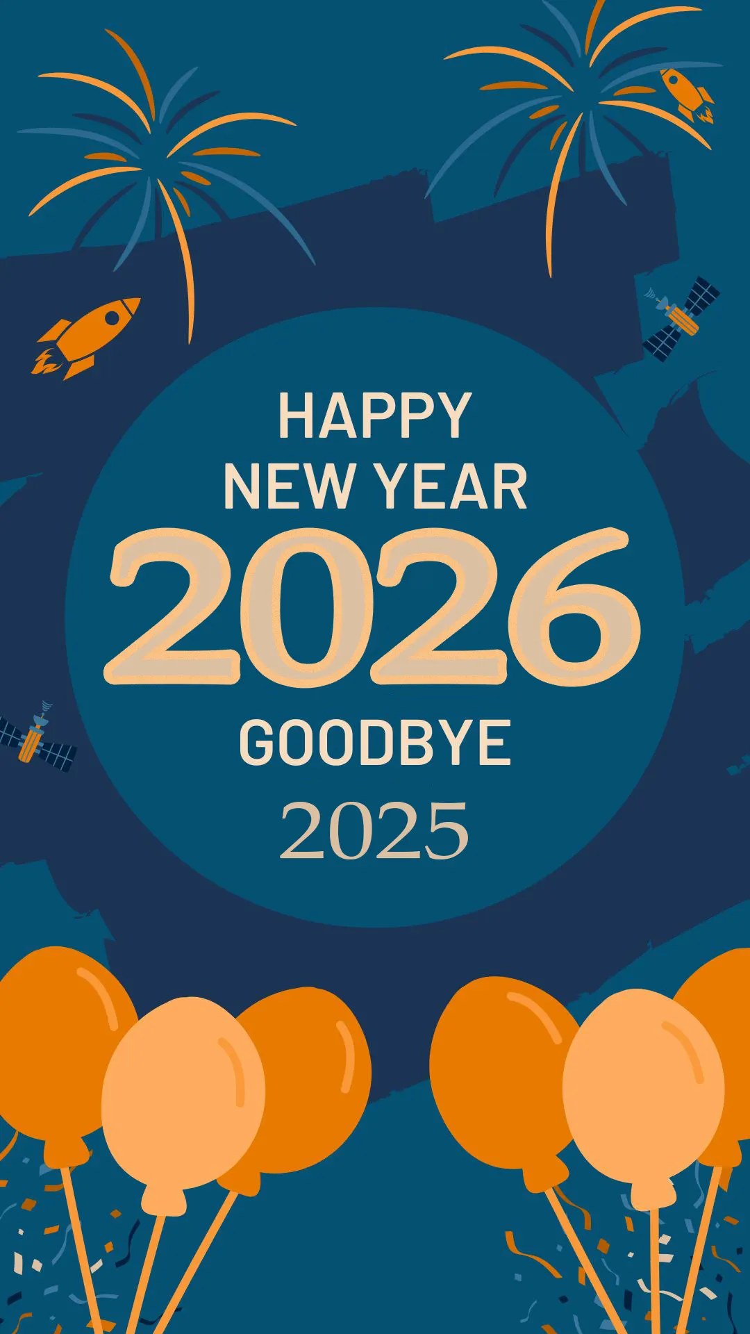 Blue Orange Festive Happy New Year 2026 Greetings Instagram Story Blue Orange Festive Happy New Year 2026 Greetings Instagram Story