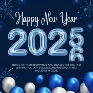 Blue and Silver Elegant Style Happy New Year 2026 Instagram Post