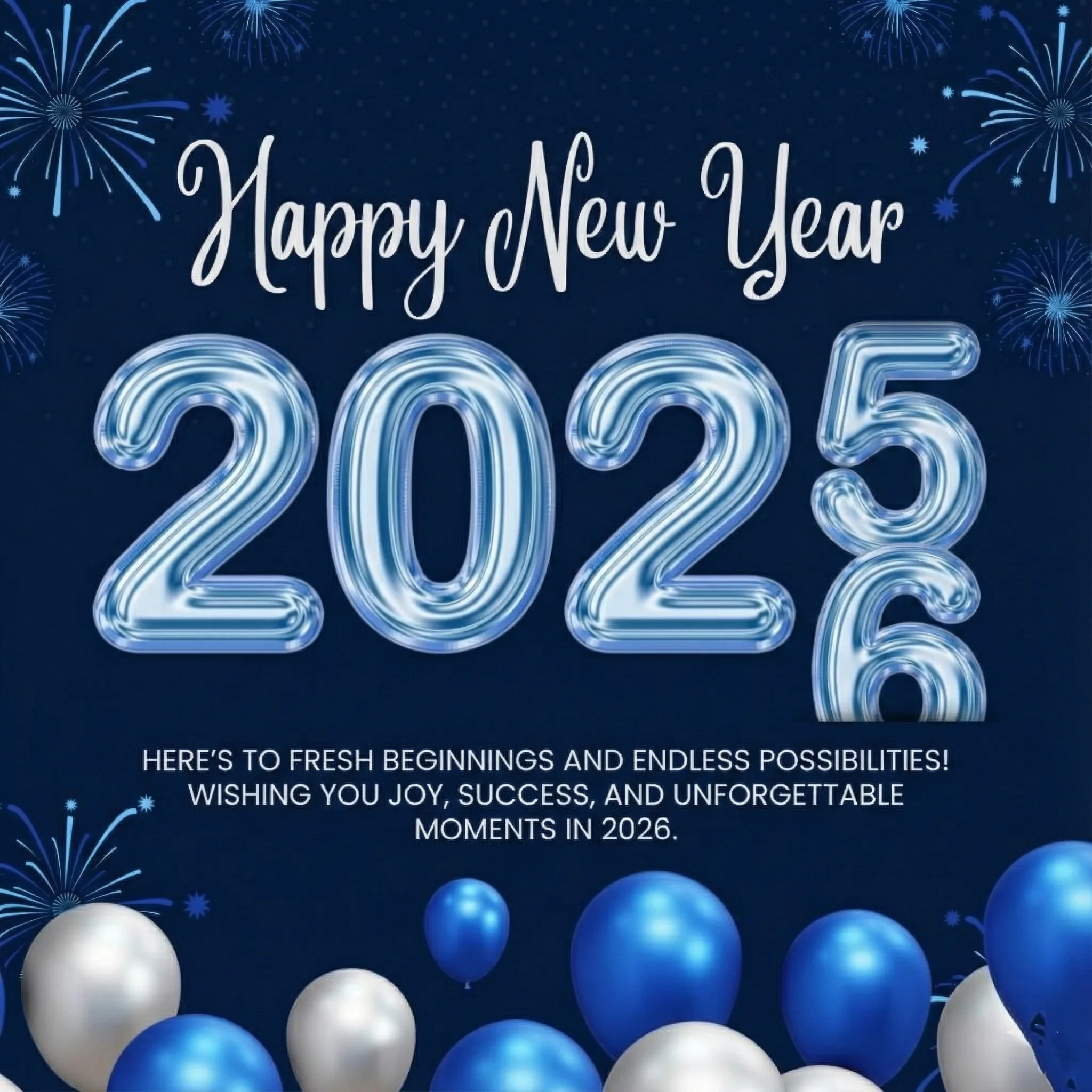Blue and Silver Elegant Style Happy New Year 2026 Instagram Post Blue and Silver Elegant Style Happy New Year 2026 Instagram Post