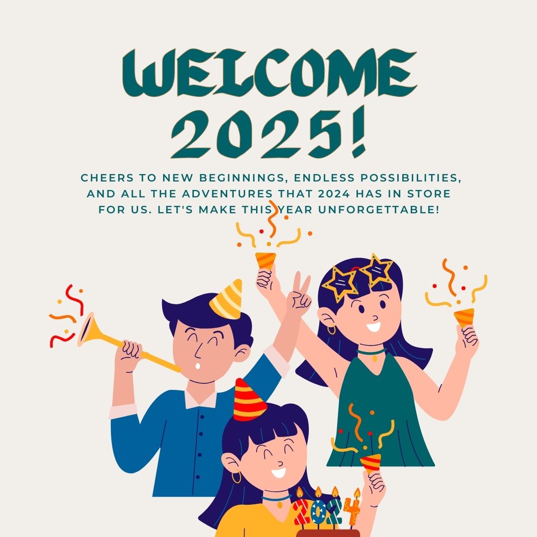 Colorful Festive Celebration Welcome 2025 Facebook Post