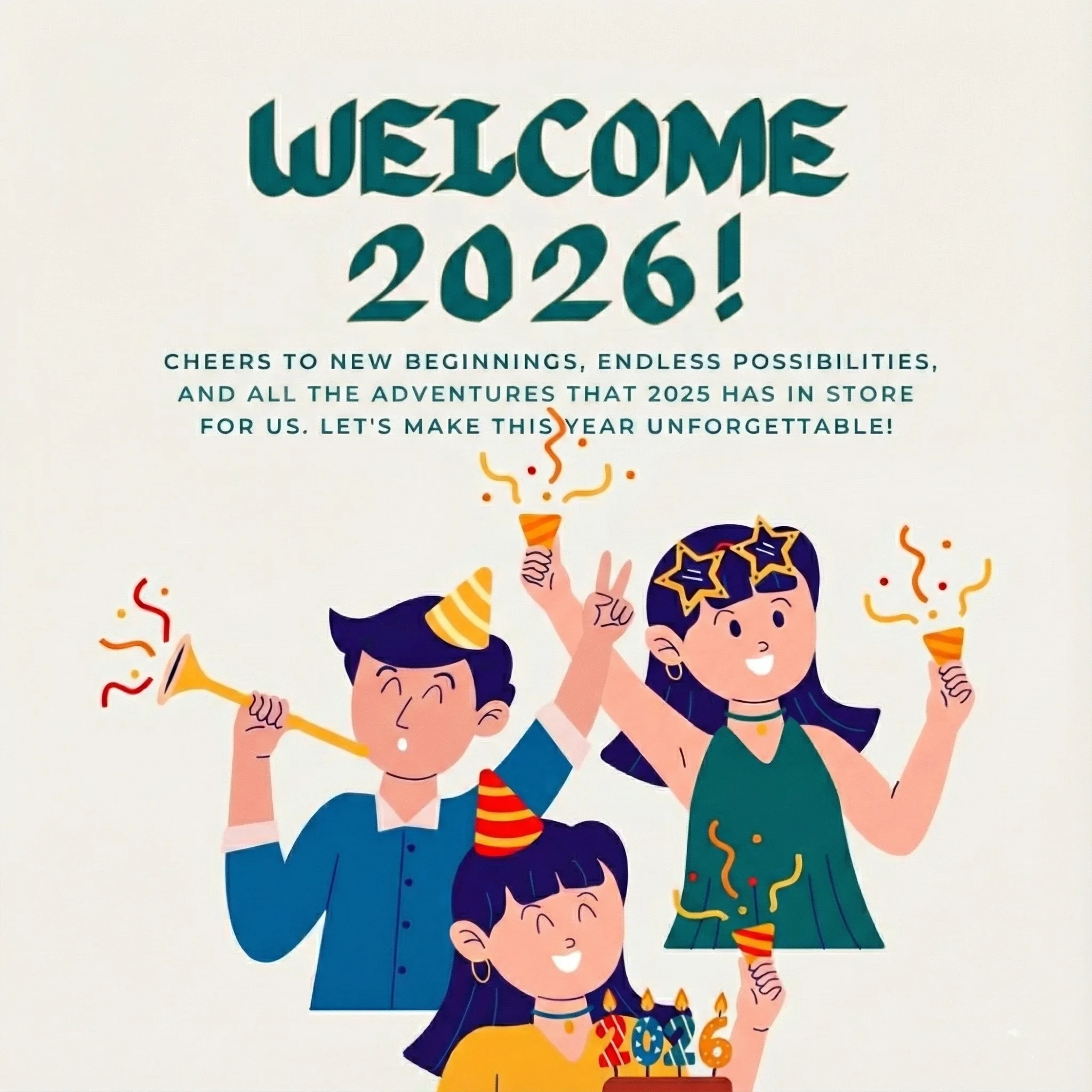Colorful Festive Celebration Welcome 2026 Facebook Post Colorful Festive Celebration Welcome 2026 Facebook Post