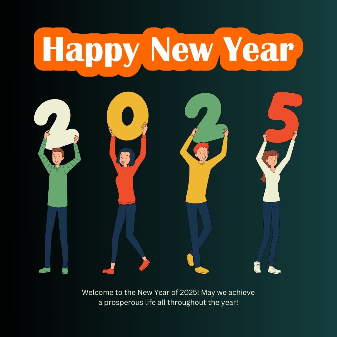 Green Illustrative New Year Greeting Facebook Post