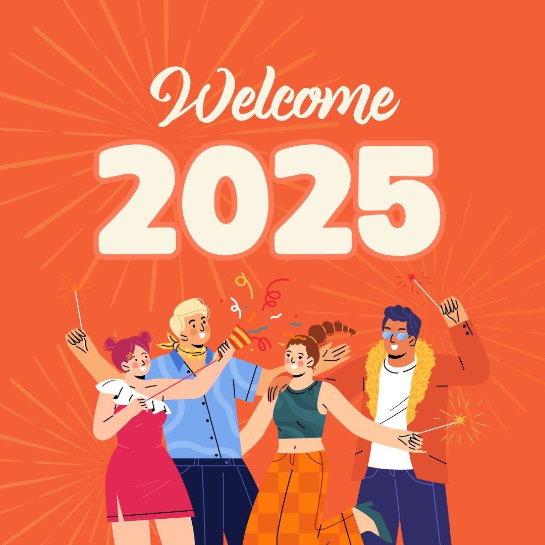 Orange Bold Illustrative Welcome 2025 Instagram Post