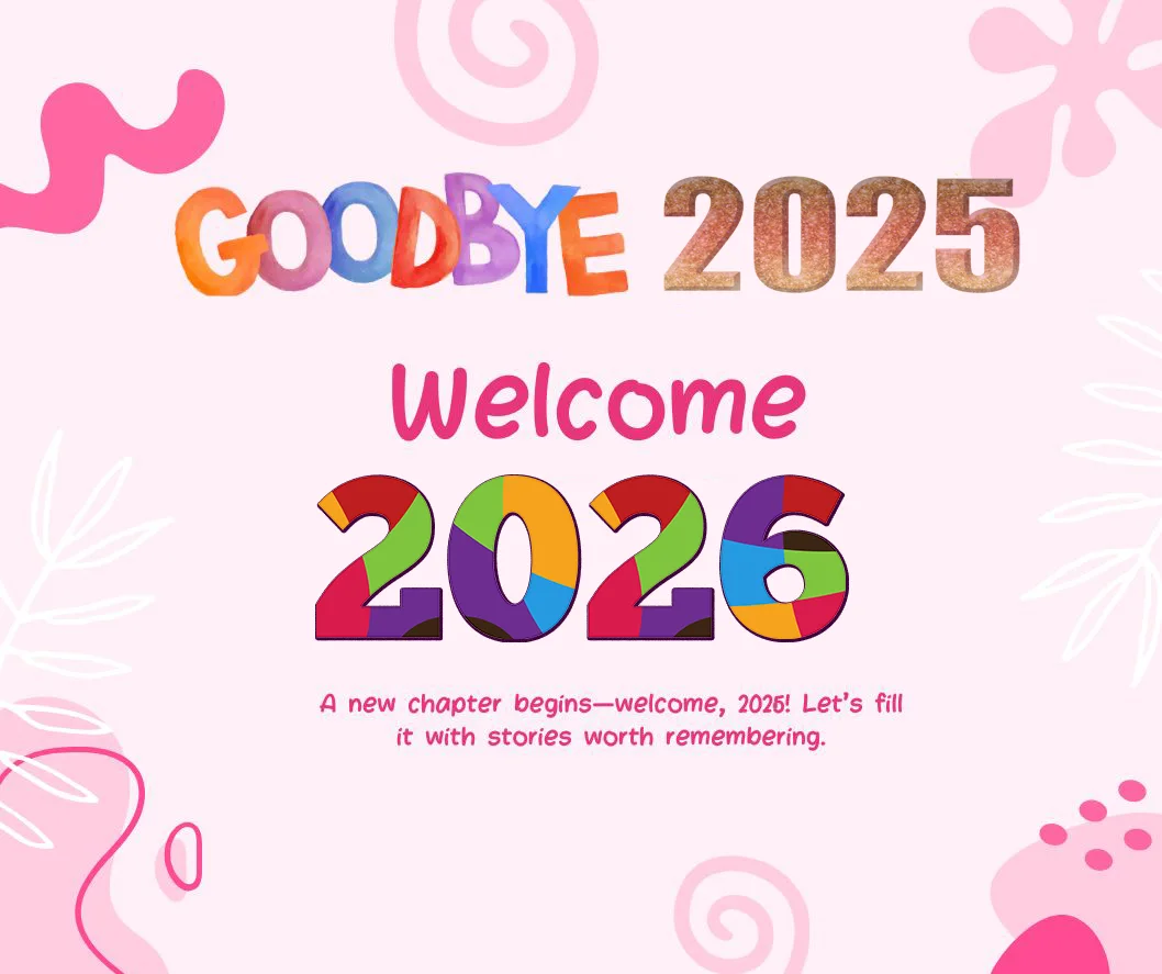 Pink Illustrative image Goodbye 2025 and Welcome 2026 wishes Pink Illustrative image Goodbye 2025 and Welcome 2026 wishes