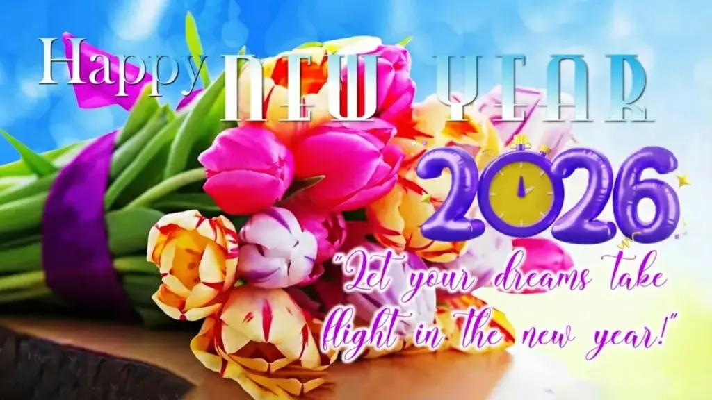 flowers Happy New Year 2026 walllpaper for PC flowers Happy New Year 2026 walllpaper for PC