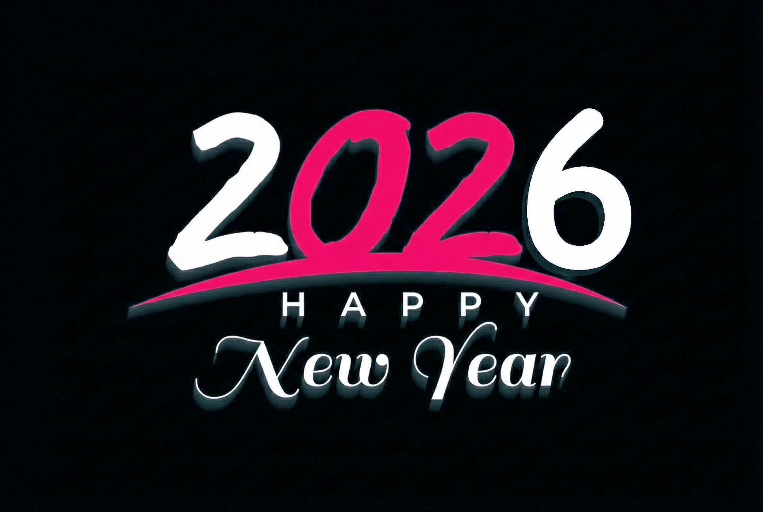 happy new year 2026 red text typography design element for flyer image happy new year 2026 red text typography design element for flyer image