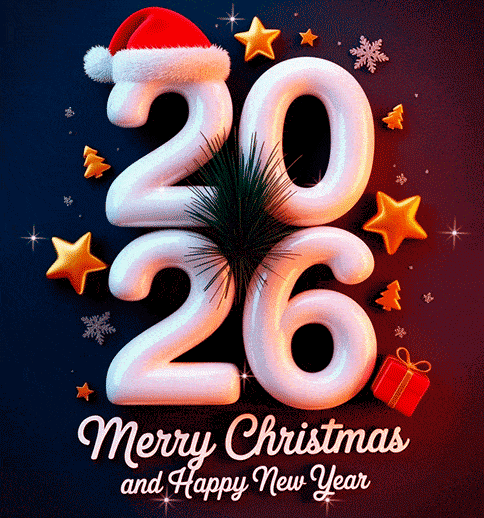 merry christmas and happy new year 2026 gifs