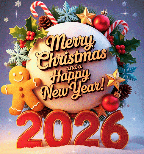 merry christmas and new year 2026 gif