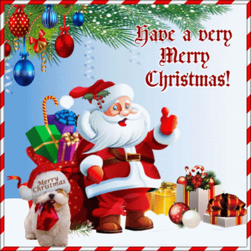 merry christmas from santa and his friends