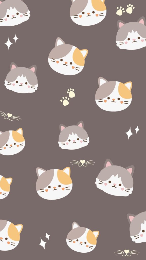 Another charming cat illustration pattern, offering a variety of cute designs.
