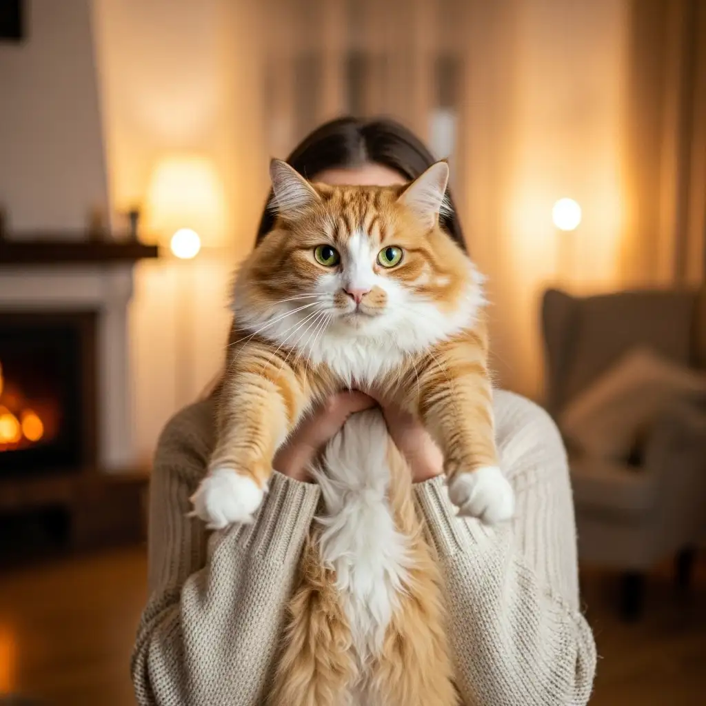 Cute Girl Hiding Face with Cat DP Cat Lover Profile Picture