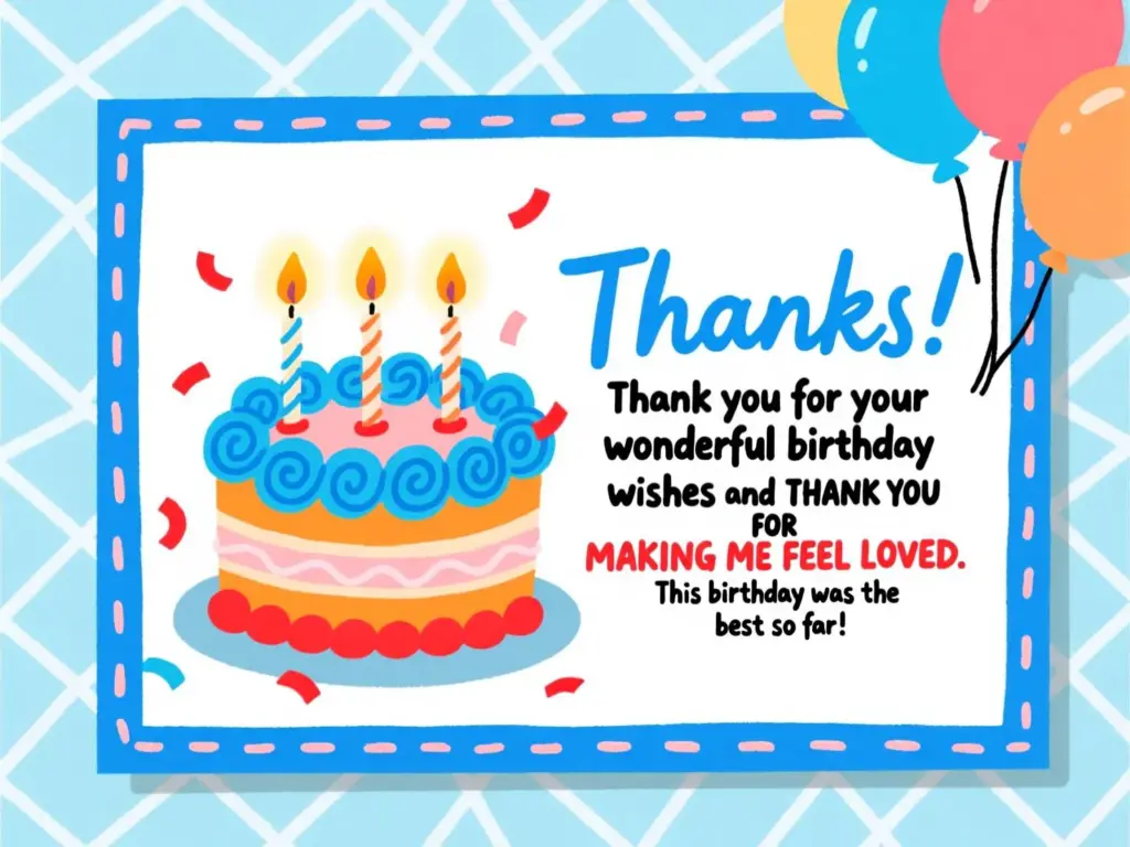 Thank you for your wonderful birthday wishes and THANK YOU FOR MAKING ME FEEL LOVED. This birthday was the best so far!