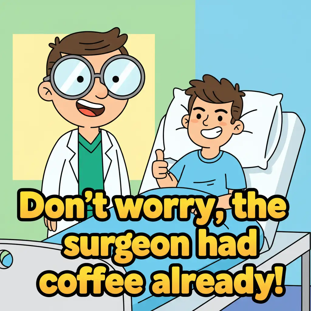 Don’t worry, the surgeon had coffee already!