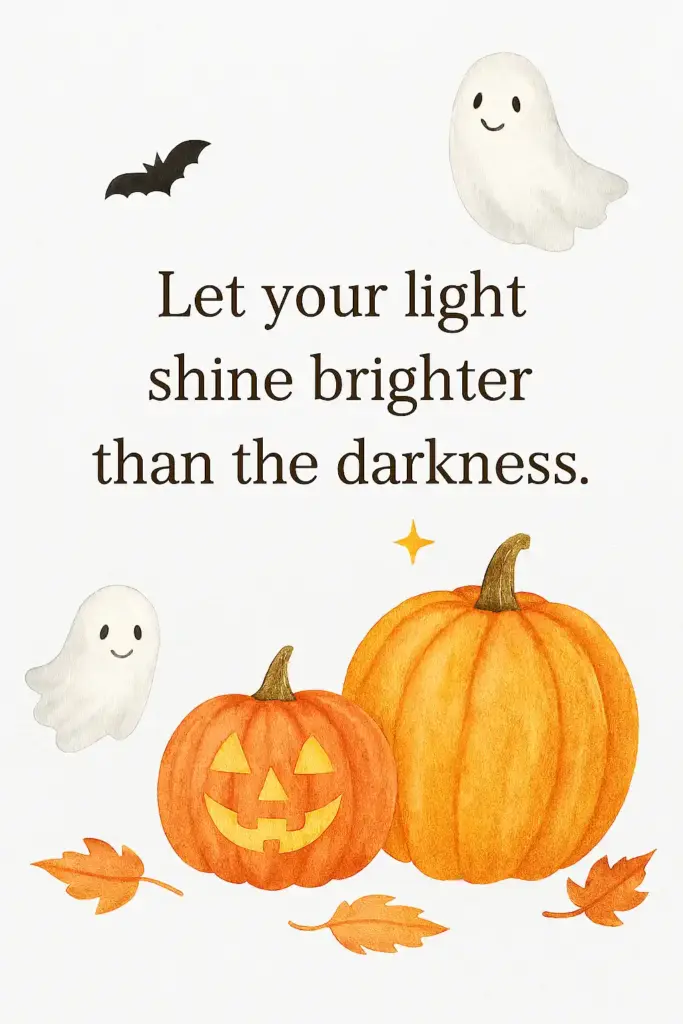 Let your light shine brighter than the darkness. ✨’ — Christian tone, warm palette