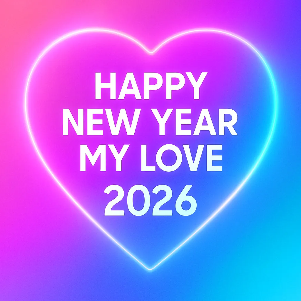Glowing Heart New Year 2026 – Futuristic Gradient Love Quote for TikTok Instagram Glowing Heart New Year 2026 – Futuristic Gradient Love Quote for TikTok & Instagram