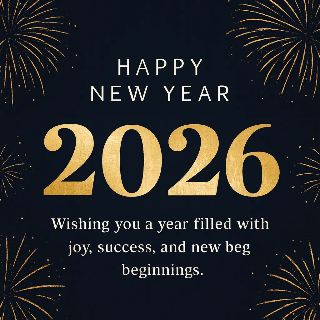 Top Happy New Year 2026 Images with Wishing you a year filled with joy success and new beginnings Top Happy New Year 2026 Images with “Wishing you a year filled with joy, success, and new beginnings.