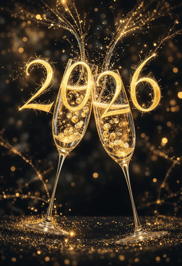 2026 black and gold luxury theme, classy New Year celebration vibe.
