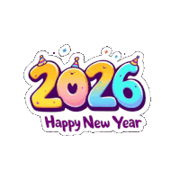 Happy New Year 2026 2k26 Sticker
