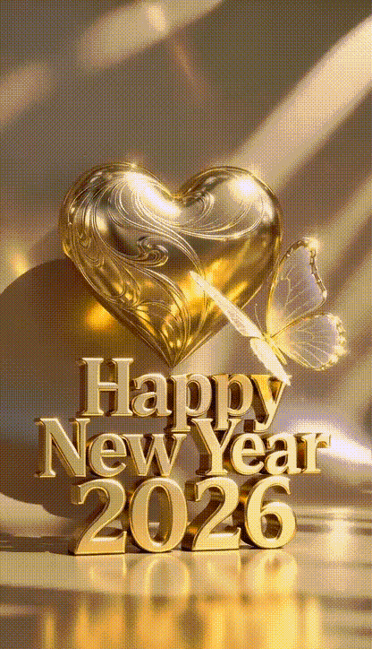 Happy New Year 2026 – Sparkling Gold greetings animation