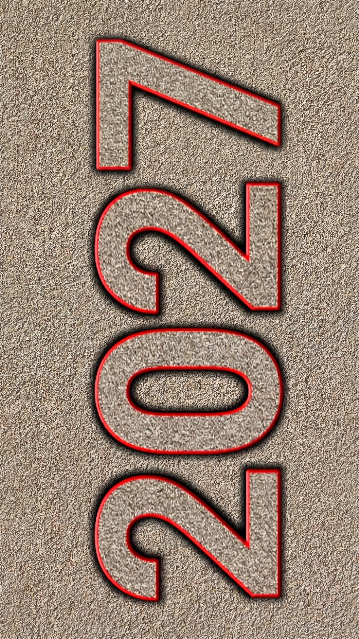 Modern Happy New Year 2027 Mobile Wallpaper featuring Vertical Textured Typography with Bold Red Outlines on a Neutral Stone Grey Background scaled Modern happy new year 2027 mobile wallpaper featuring vertical textured typography with bold red outlines on a neutral stone grey background