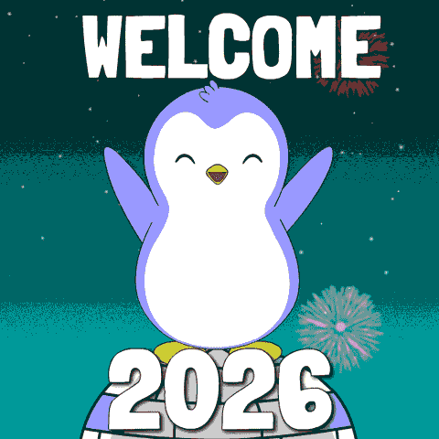 Welcome 2026 New Year Penguin GIF
