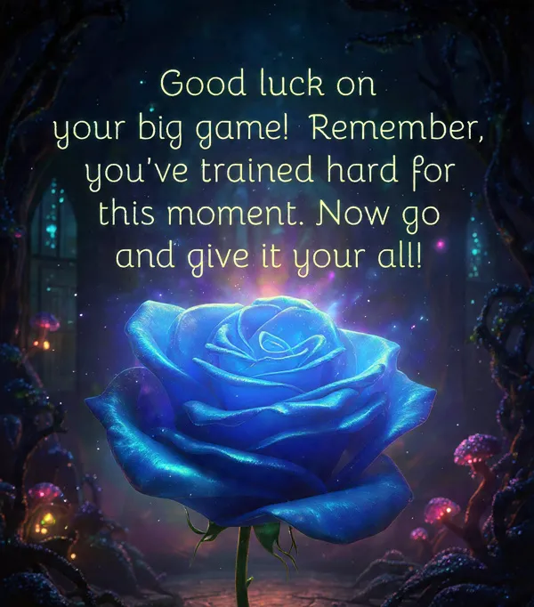Good Luck on your big game! Remember you have trained hard for this moment... Wishes for Competition